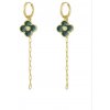 Náušnice clover with chain 02909