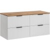 CMD Skrinka do kúpeľne ADEL WHITE 120 biela/biely mat MDF/laminát 120 cm x 57 cm x 46 cm
