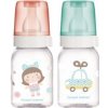 Canpol Babies sklenená fľaštička Autíčko mätová 120 ml