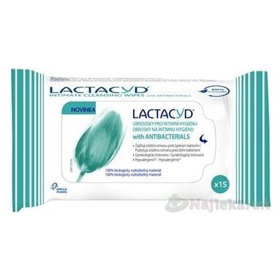 LACTACYD with ANTIBACTERIALS obrúsky na intímnu hygienu 15ks