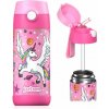 Jarlson Dětská nerezová termoláhev s brčkem CHARLI Unicorn 350 ml (SFLA002)