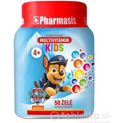 Pharmasis MULTIVITAMIN KIDS Labková patrola želé pre deti, modré 50 ks