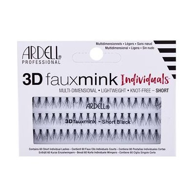 Ardell 3D Faux Mink Individuals Short trsové umělé řasy 60 ks odstín Black