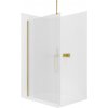 CERANO - Sprchová zástena Walk-in Onyx Top Round Ľ/P - 8 mm - guľatá vzpera - zlatá kartáčovaná, ryhované sklo - 80x200 cm