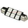 LED žiarovka 6xSMD 5050 Sulfid/Festoon, modrá