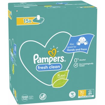 Pampers Fresh Clean detské čistiace obrúsky 15 x 80 ks