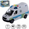 Teddies policajná dodávka na zotrvačník so zvukom a svetlom 15 cm