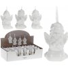 Závesná porcelánová dekorácia anjel 9 cm, biela