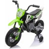 BENEO MOTOCROSS, Zelená, 12V batéria, EVA mäkké kolesá, Koženkové sedadlo, 2 x 25W Motor, Odpruženie MOTO_CROSS_GREEN - Elektrická motorka