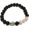 Náramok z Lávového Kameňa - Ruženín & Buddha (LavaSB-05)