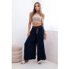Fashionweek dámske viskózové nohavice so širokými nohavicami K81733 námornícka modrá