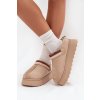 Boto Dámske nízke snehule s pohyblivým pásom a výšivkou na platforme svetlosivohnedé Lyrisse biela | krémová 39 Boto 5905677688740