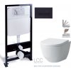 PRIM predstenový inštalačný systém s čiernym tlačidlom 20/0044 + WC LAUFEN PRO LCC RIMLESS + SEDADLO PRIM_20/0026 44 LP2