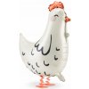 PartyDeco Fóliový balónik nafukovací chodiaci Sliepka 60 cm