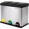 Songmics Odpadkový kôš 3x15 L strieborný