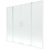Mexen Velar L Duo, 2-krídlová posuvná vaňová zástena 170 x 150 cm, 8mm číre sklo, biela matná, 896-170-003-02-20