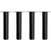 Walteco Sada nábytkových nôh ø 30 x 150 mm oceľ čierna 50 kg 4 ks 50624