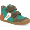 Barefoot detské členkové topánky Koel - Dari Tex Cotton Green zelené