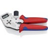 Štvortrnové lisovacie kliešte 195 mm Knipex 97 52 63 DG pre sústružené kontakty