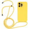AppleKing silikónový kryt so šnúrkou pre iPhone 15 Pro - žltý - možnosť vrátiť tovar ZADARMO do 30tich dní