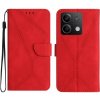 Peňaženkové kožené puzdro Global Stitching na Xiaomi Redmi Note 13 Pro 4G - Červená