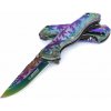 Vreckový nôž Kandar Rainbow I. – s motívom marihuany a dúhovým efektom