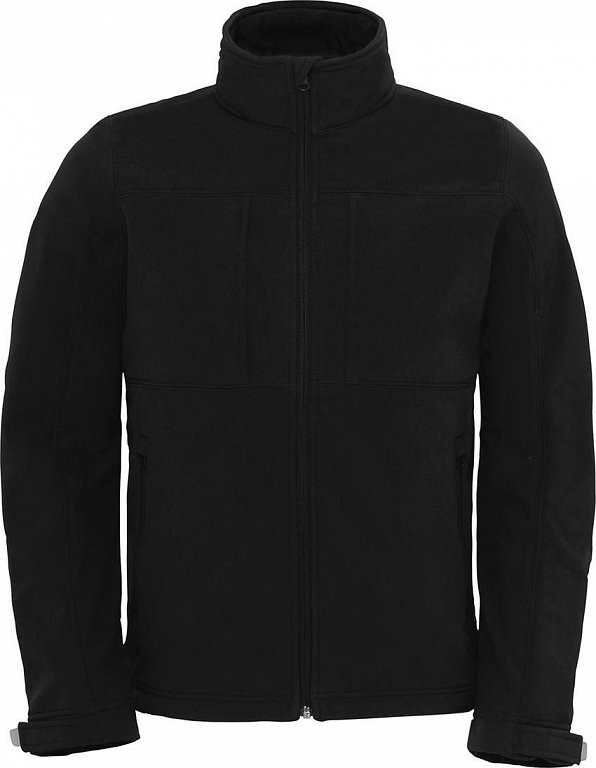 B & C pánska bunda Hooded softshell/men ČIERNA