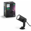 Hue LED vonkajšie spotové zemné / nástenné svietidlo Philips Lily 17415/30 / P7 čierne, 19cm, extens