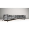 ROHOVÁ SEDAČKA CHESTERFIELD LARISSA PRAVÁ - ĽAVÁ SIVÁ SEMIŠOVÁ LÁTKA 323 X 204 cm