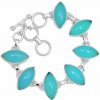 Nefertitis Chalcedón Paraiba náramok striebro Ag 925 B14 NF57476 - 16 - 19 cm, 23,2 g