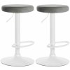 Design-Shop 2x Barová stolička Ponte - zamat, biely rám Sivá