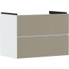 Hansgrohe Xevolos E Umývadlová skrinka 78x58x48 cm, 2 zásuvky, matná biela/bronz 54178390-HG