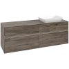 VILLEROY & BOCH Collaro závesná skrinka pod umývadlo na dosku (umývadlo vpravo), 4 zásuvky, s LED osvetlením, 1600 x 500 x 548 mm, Stone Oak, C122B0RK