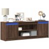 VidaXL TV stolík s LED osvetlením, hnedý dub, 139,5x34x50 cm