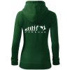Parkour evolúcia - Mikina dámska trendy zipper s kapucňou - XL ( Fľaškovozelená )