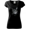 Zadumaná mačka - Dámske tričko Pure - 3XL ( Čierna )