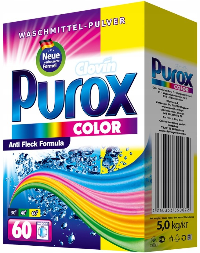 Purox Box Color prací prášok 5 kg 60 PD