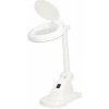 NEDIS zvětšovací stolní LED lampa/ čočka 3 + 12 dioptrií/ spotřeba 6 W/ teplota 6500 K/ světelný tok 400 lm/ bílá (MAGLE1WT)