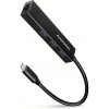 AXAGON HMC-GL3A, USB 3.rozbočovač 2. generácie, 3x USB-A + gigabitový ethernetový port, kov, 20 cm kábel USB-C