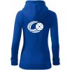 Florbal lopta - Mikina dámska trendy zipper s kapucňou - 2XL ( Kráľovská modrá )