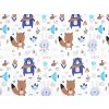METRÁŽ Bavlněná látka s dětskými motivy - 2 (334) modrá zvířátka