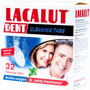 Lacalut Dent čistiace tablety na zubné protézy 32 ks