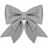SPRINGOS Vianočná mašľa s flitrami 19,5x21cm strieborná vianočné dekorácie