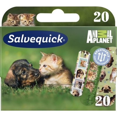 Salvequick Animal Planet náplasť so zvieratkami pre deti 20 ks