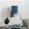 Brilagi - LED Nástenná lampa NUBILA 1xE27/25W/230V+ LED/3W chróm/tmavomodrá BG1556+BG1575 + záruka 3 roky zadarmo