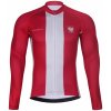 BONAVELO Cyklistický dres s dlhým rukávom zimný - POLAND WINTER - červená/biela 5XL