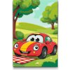 Vymalujsisam.sk Maľovanie podľa čísiel - Auto pre deti na pikniku Veľkosť: 40x60cm, Rám: Na plastovej doske