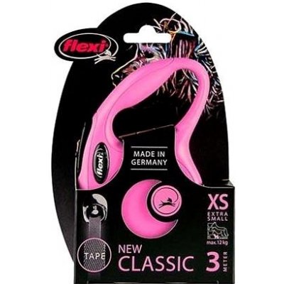 Flexi New Classic páska ružová XS 3 m do 12 kg