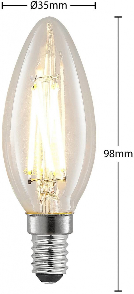 Arcchio LED žiarovka E14 4W 2700K sviečka filament stmiev.