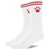 Prowler Red Crew Socks White, biele bavlnené ponožky s labkou